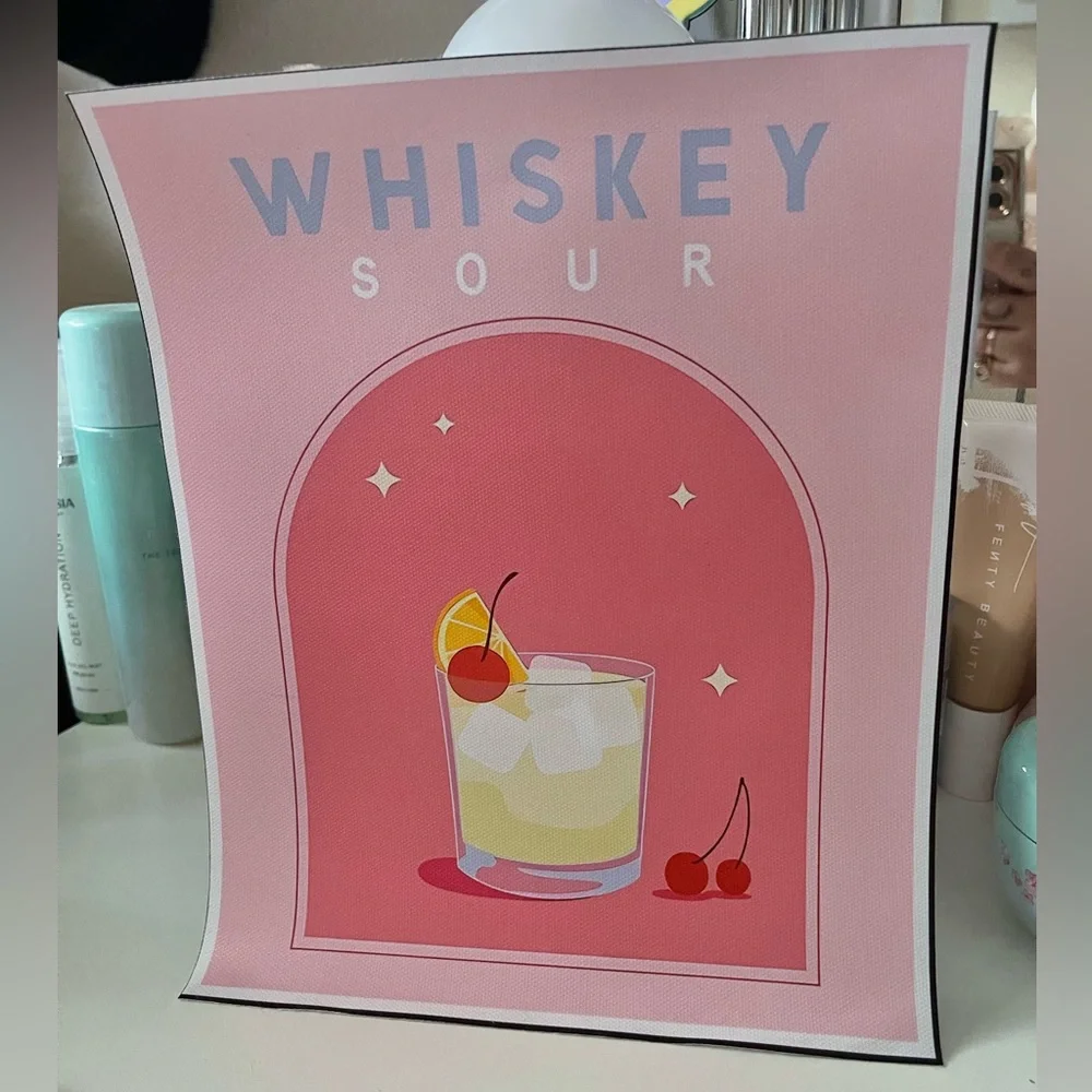 3/$15 Bar Cart Bar Decor Canvas Print Whiskey Sour